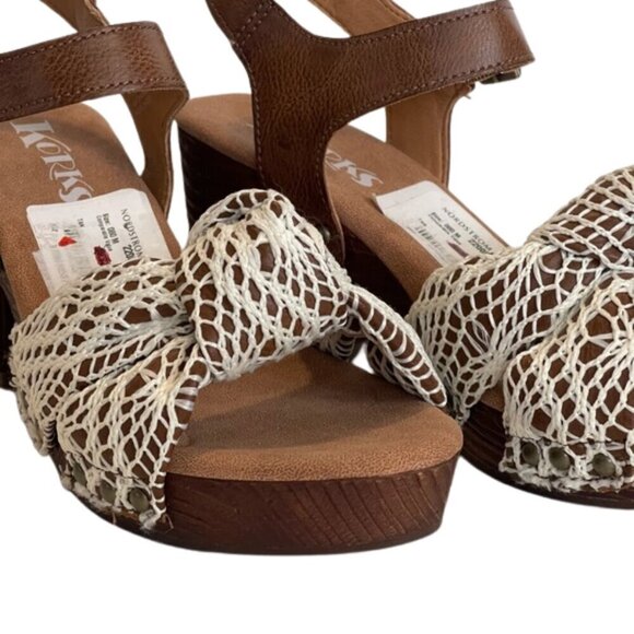 Kork's Brown and White Women's Sandal Size 8 - Picture 5 of 9